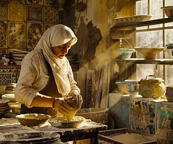 Perderse entre los talleres de cerámica de Fez es como viajar en el tiempo. Cada pieza, pintada a mano, refleja siglos de tradición y el alma de sus artesanos. Tocar, observar y elegir una pieza se convierte en un recuerdo único de tu viaje, lleno de autenticidad y magia.